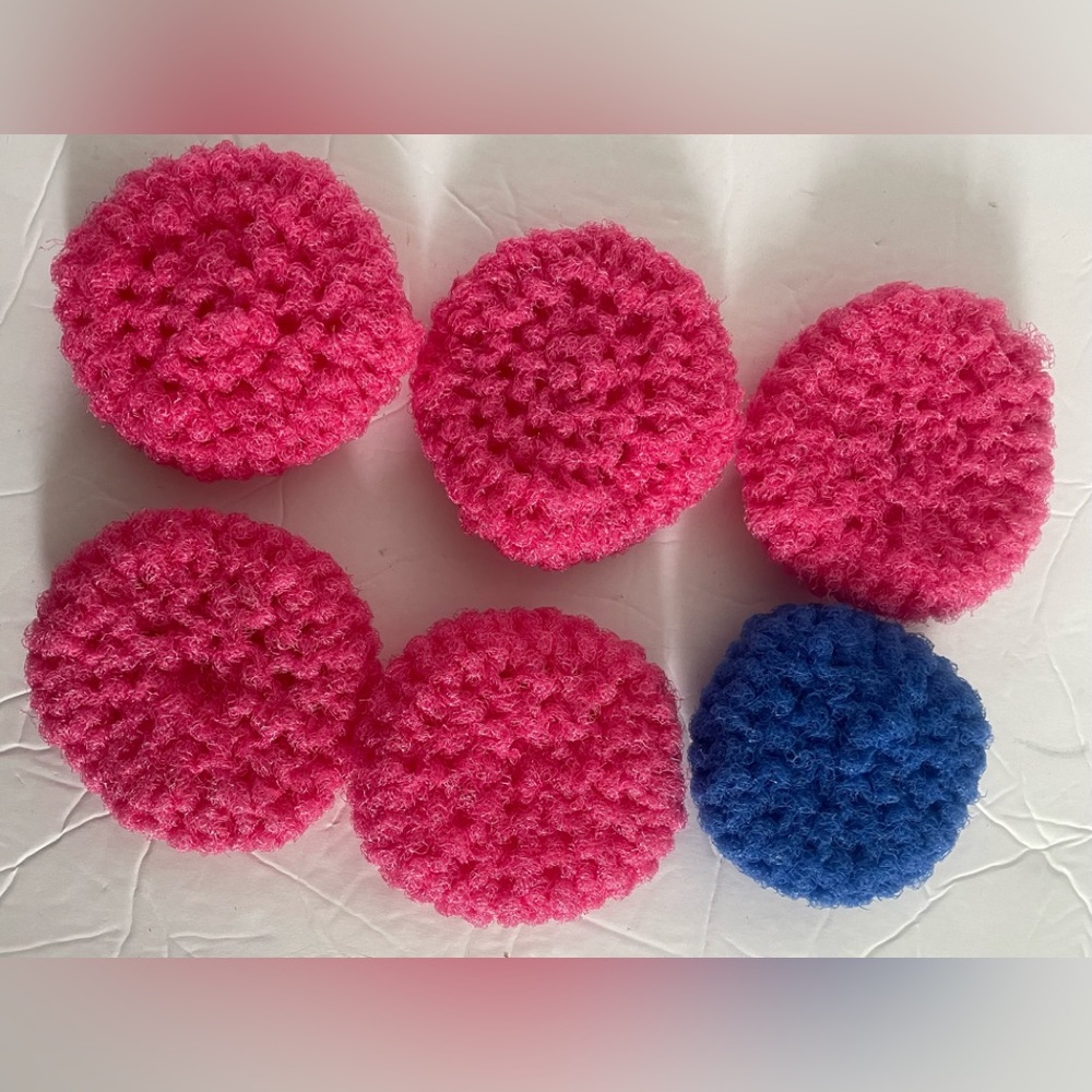 Set of 6 Handmade Crochet Nylon Scrubbies New